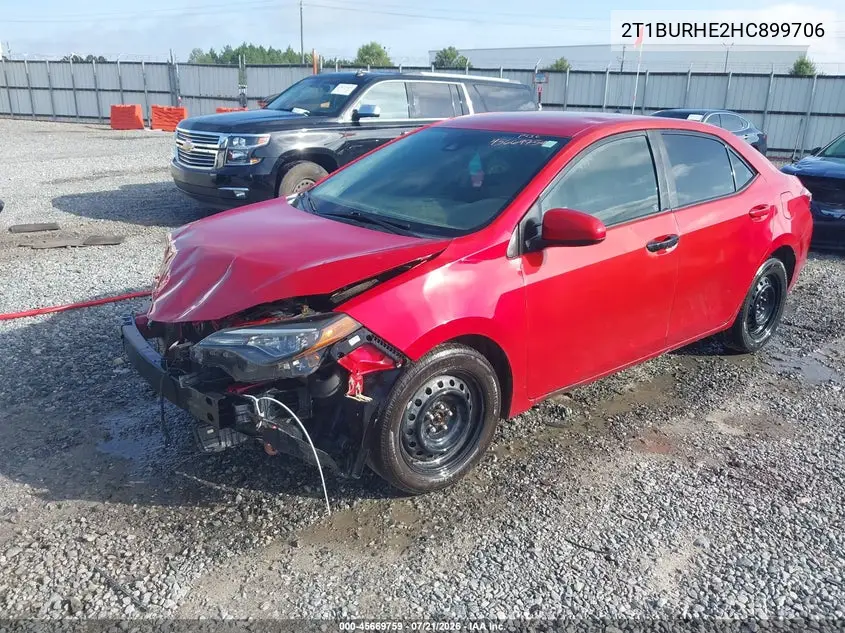 2017 Toyota Corolla Le VIN: 2T1BURHE2HC899706 Lot: 45669759