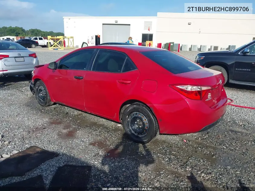 2017 Toyota Corolla Le VIN: 2T1BURHE2HC899706 Lot: 45669759