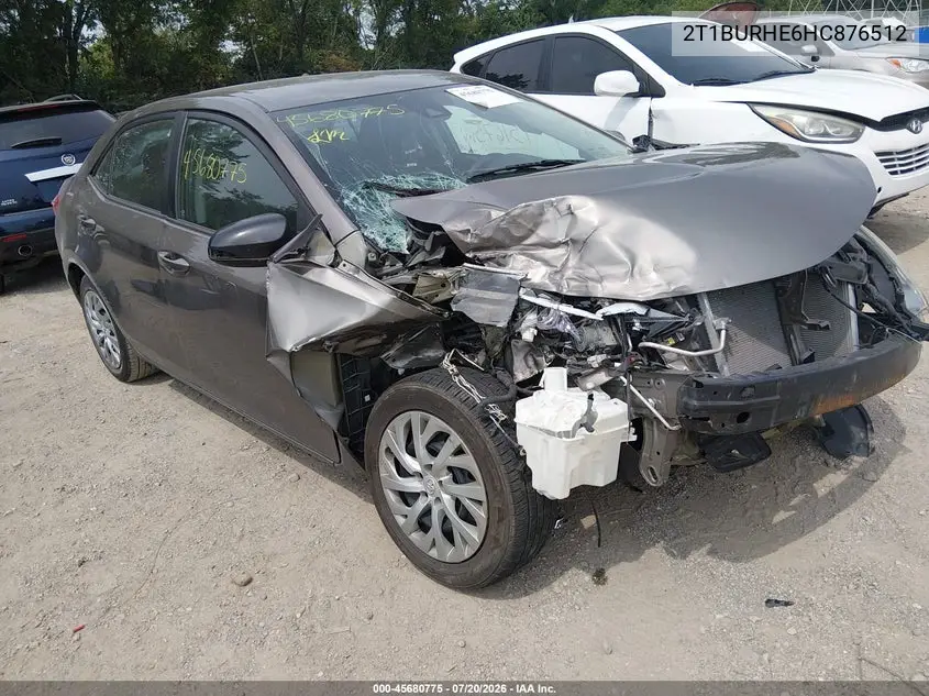 2017 Toyota Corolla Le VIN: 2T1BURHE6HC876512 Lot: 45680775