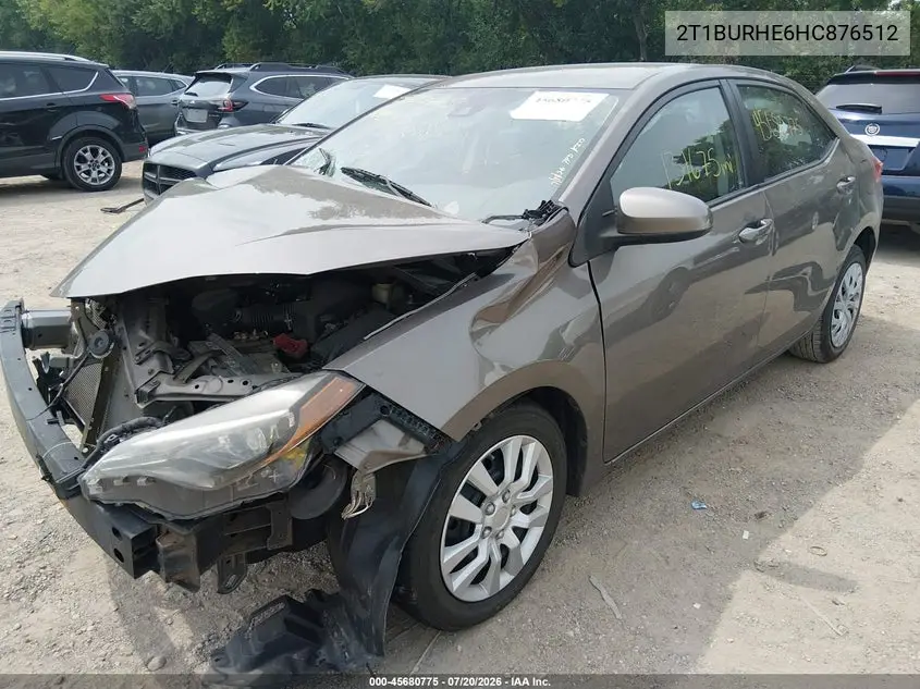 2017 Toyota Corolla Le VIN: 2T1BURHE6HC876512 Lot: 45680775