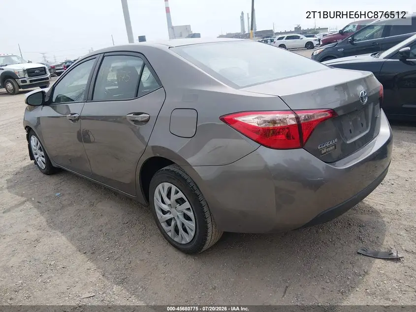 2017 Toyota Corolla Le VIN: 2T1BURHE6HC876512 Lot: 45680775