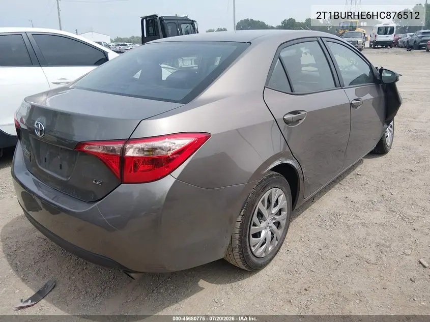 2017 Toyota Corolla Le VIN: 2T1BURHE6HC876512 Lot: 45680775