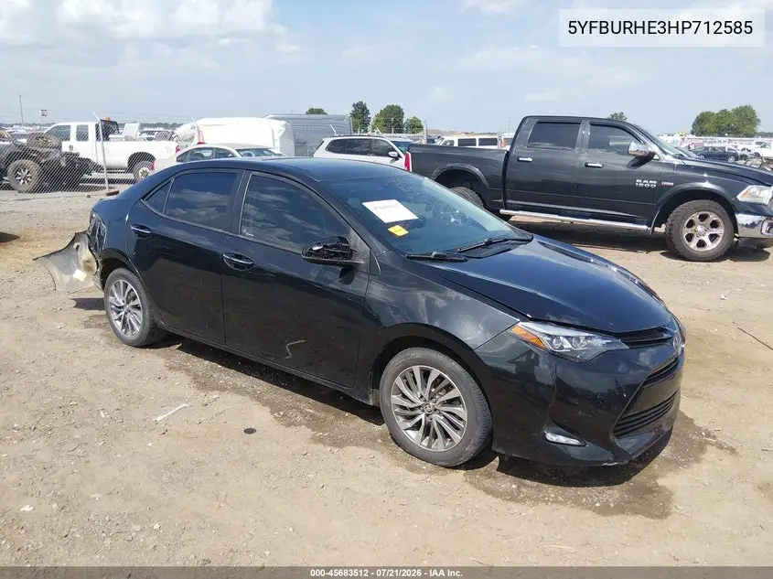 2017 Toyota Corolla Xle VIN: 5YFBURHE3HP712585 Lot: 45683512