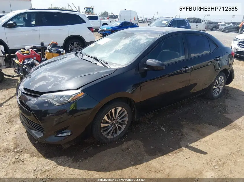 2017 Toyota Corolla Xle VIN: 5YFBURHE3HP712585 Lot: 45683512