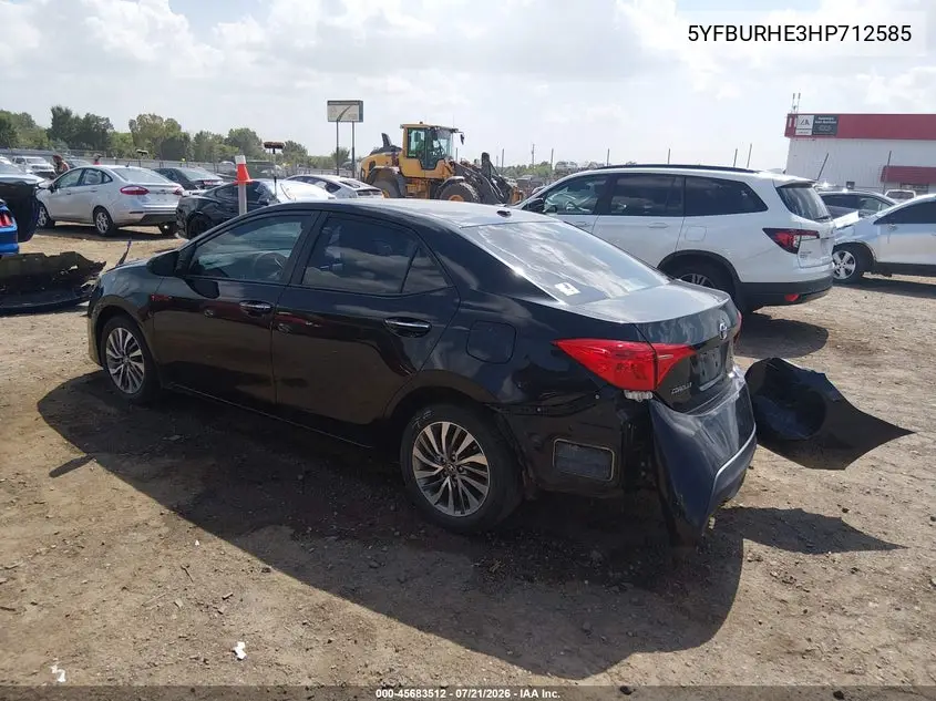 2017 Toyota Corolla Xle VIN: 5YFBURHE3HP712585 Lot: 45683512