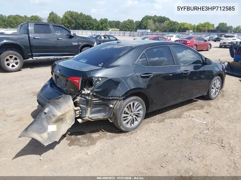 2017 Toyota Corolla Xle VIN: 5YFBURHE3HP712585 Lot: 45683512