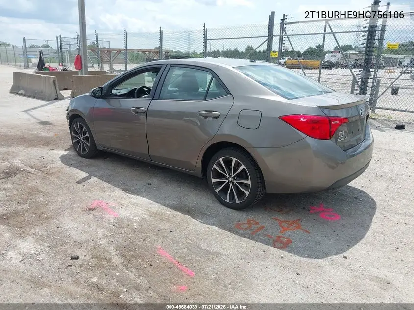 2017 Toyota Corolla Se VIN: 2T1BURHE9HC756106 Lot: 45684039