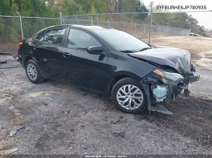 5YFBURHE6JP780935 2018 Toyota Corolla Le