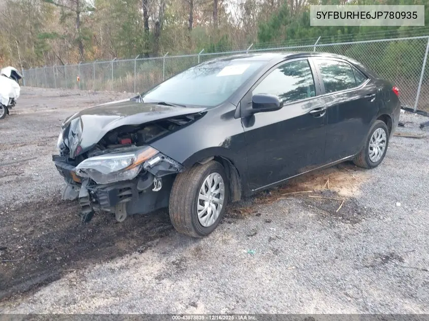 5YFBURHE6JP780935 2018 Toyota Corolla Le