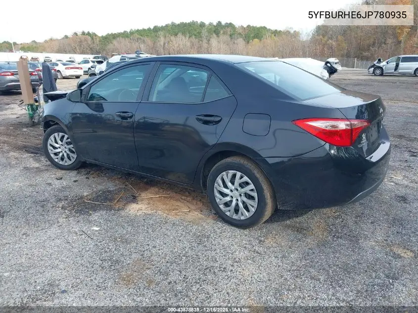 5YFBURHE6JP780935 2018 Toyota Corolla Le