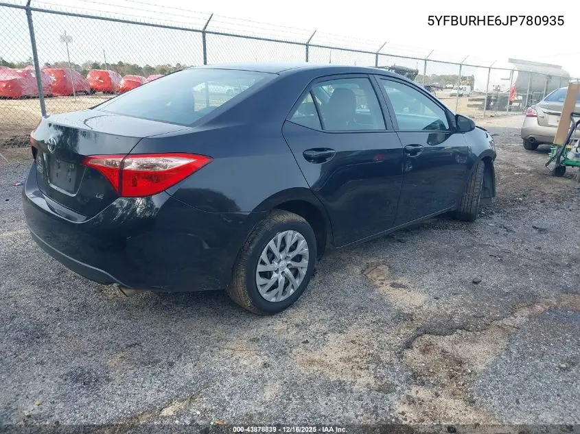 5YFBURHE6JP780935 2018 Toyota Corolla Le