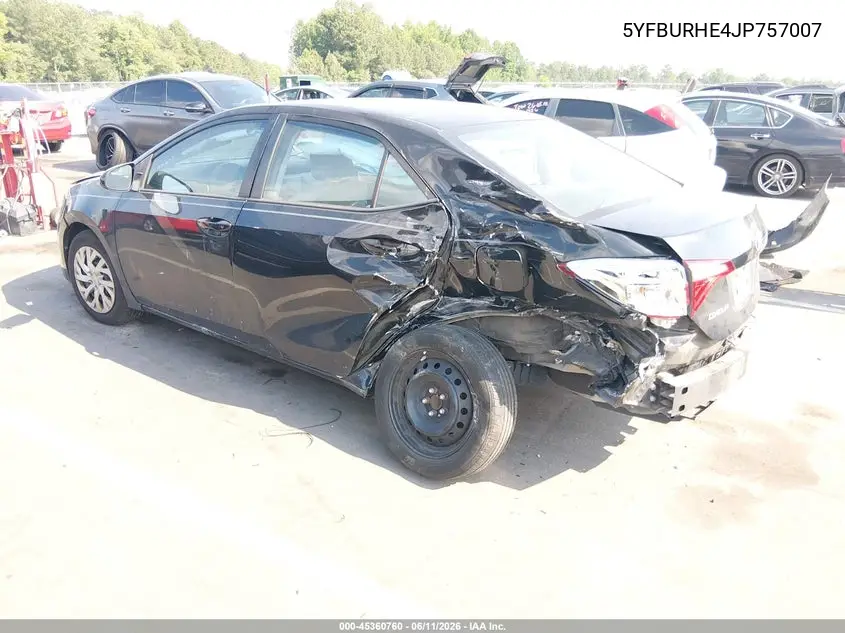 2018 Toyota Corolla Le VIN: 5YFBURHE4JP757007 Lot: 45360760