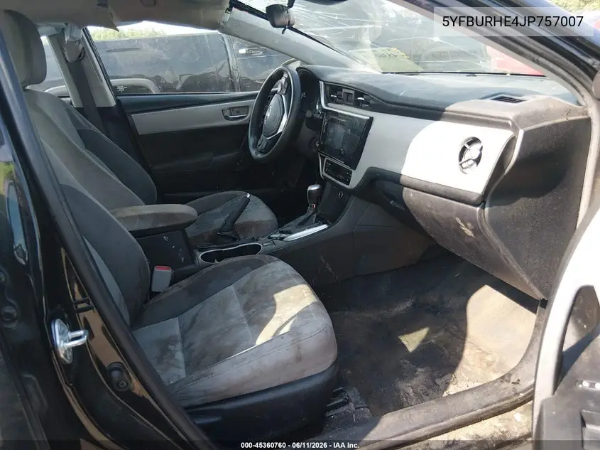 2018 Toyota Corolla Le VIN: 5YFBURHE4JP757007 Lot: 45360760