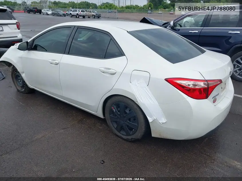 2018 Toyota Corolla Le VIN: 5YFBURHE4JP788080 Lot: 45493639