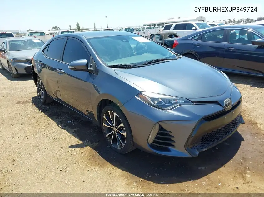 2018 Toyota Corolla Se VIN: 5YFBURHEXJP849724 Lot: 45572427
