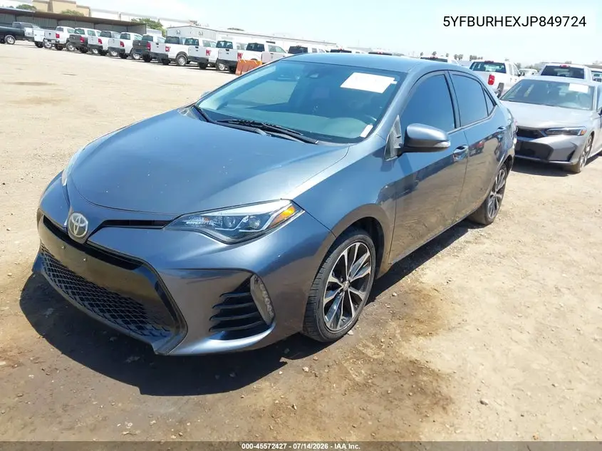 2018 Toyota Corolla Se VIN: 5YFBURHEXJP849724 Lot: 45572427