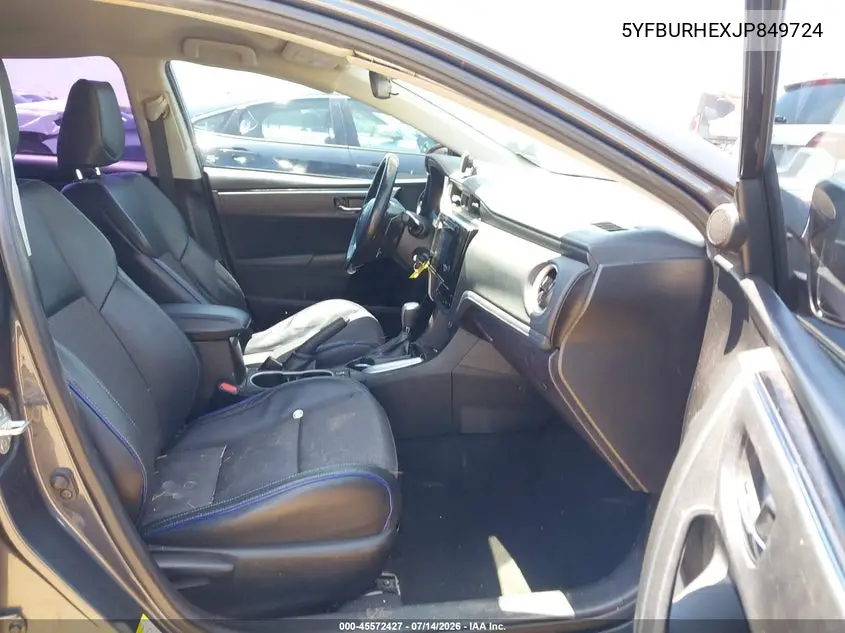 2018 Toyota Corolla Se VIN: 5YFBURHEXJP849724 Lot: 45572427