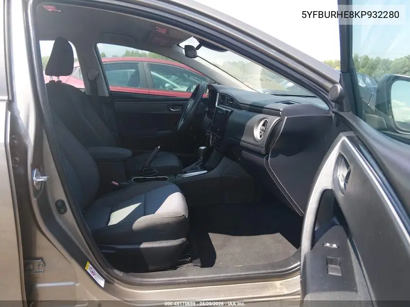 5YFBURHE8KP932280 2019 Toyota Corolla Le