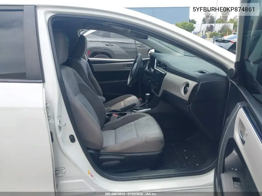2019 Toyota Corolla Le VIN: 5YFBURHE0KP874861 Lot: 45675512