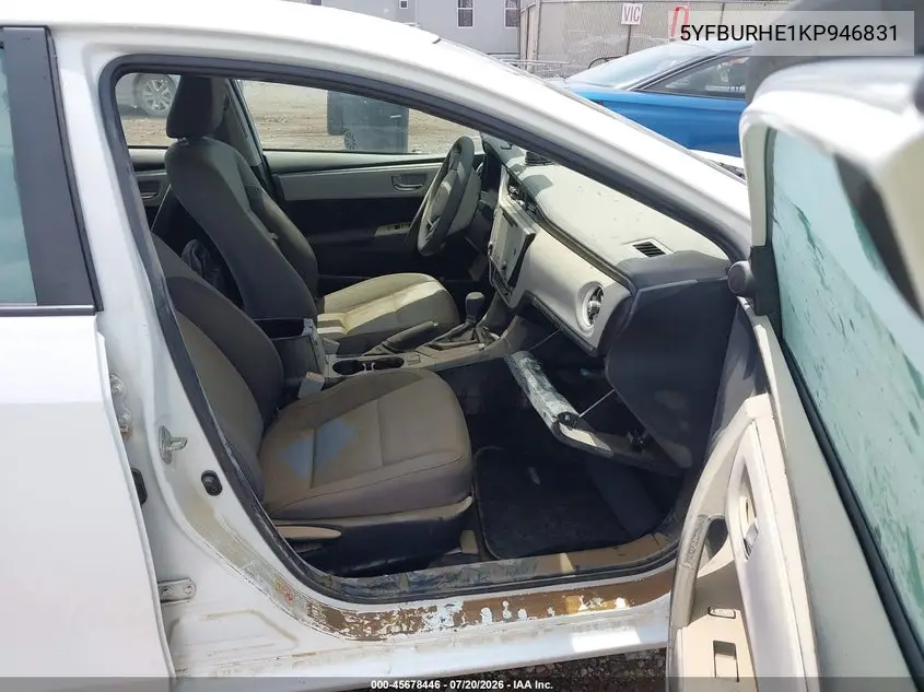 2019 Toyota Corolla Le VIN: 5YFBURHE1KP946831 Lot: 45678446