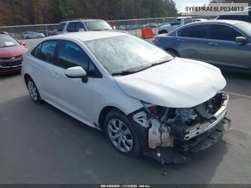 5YFEPRAE8LP034813 2020 Toyota Corolla Le