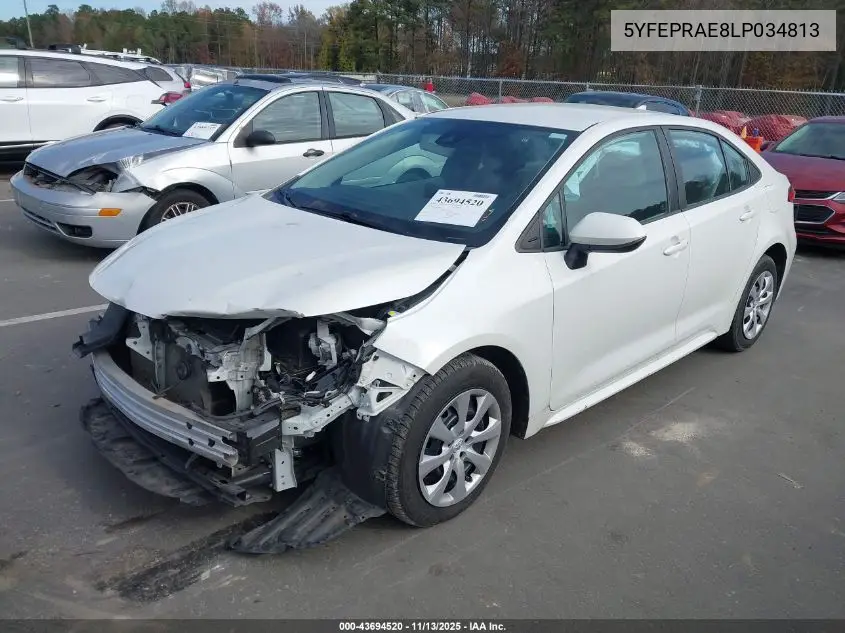 5YFEPRAE8LP034813 2020 Toyota Corolla Le