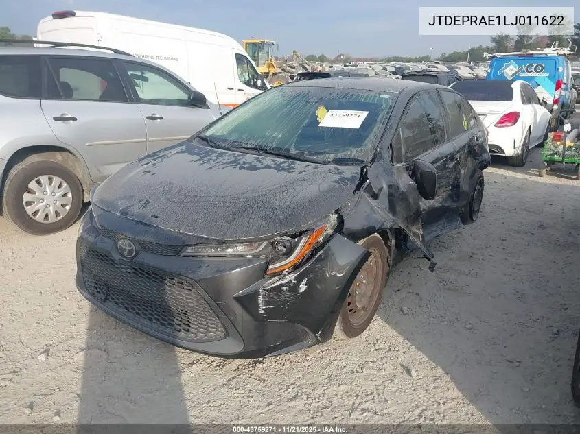 JTDEPRAE1LJ011622 2020 Toyota Corolla Le