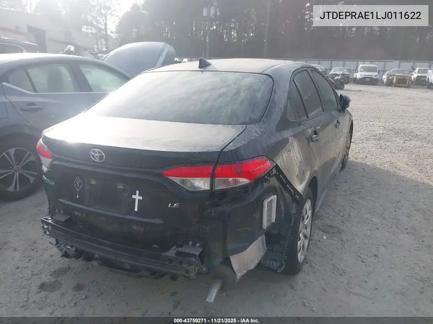 JTDEPRAE1LJ011622 2020 Toyota Corolla Le