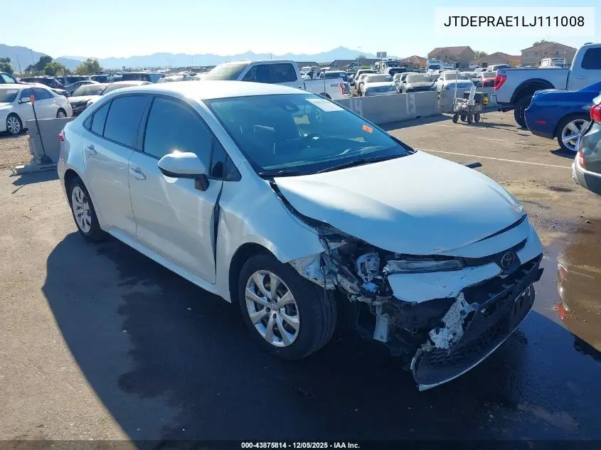 JTDEPRAE1LJ111008 2020 Toyota Corolla Le