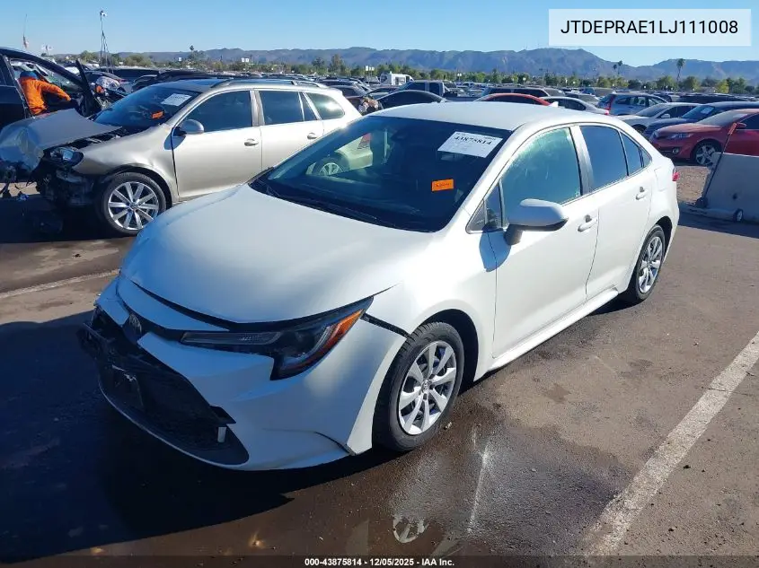 JTDEPRAE1LJ111008 2020 Toyota Corolla Le