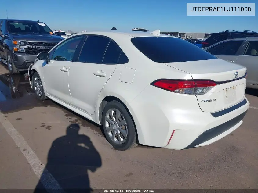 JTDEPRAE1LJ111008 2020 Toyota Corolla Le