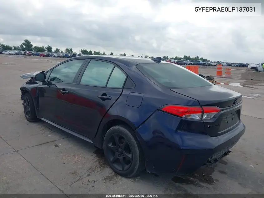 5YFEPRAE0LP137031 2020 Toyota Corolla Le