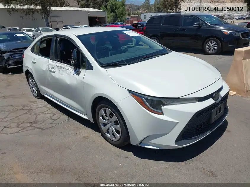 2020 Toyota Corolla Le VIN: JTDEPRAE4LJ050012 Lot: 45581766