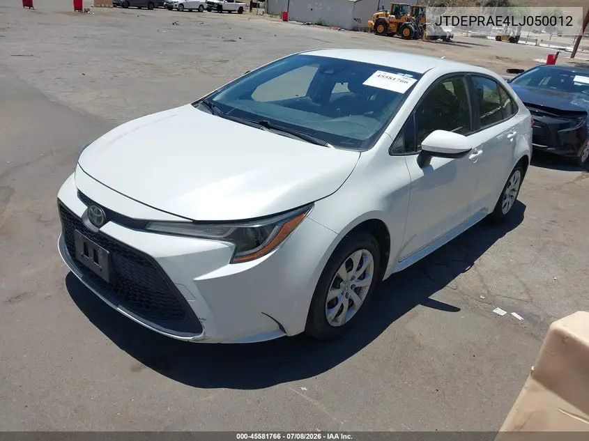2020 Toyota Corolla Le VIN: JTDEPRAE4LJ050012 Lot: 45581766