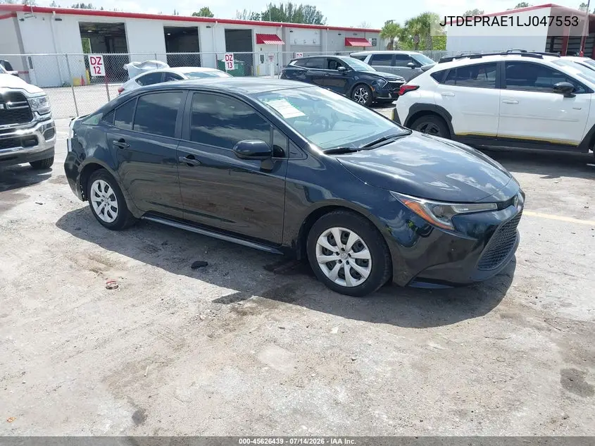 2020 Toyota Corolla Le VIN: JTDEPRAE1LJ047553 Lot: 45626439