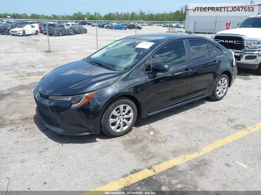 2020 Toyota Corolla Le VIN: JTDEPRAE1LJ047553 Lot: 45626439