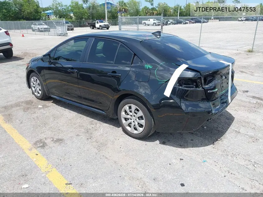 2020 Toyota Corolla Le VIN: JTDEPRAE1LJ047553 Lot: 45626439