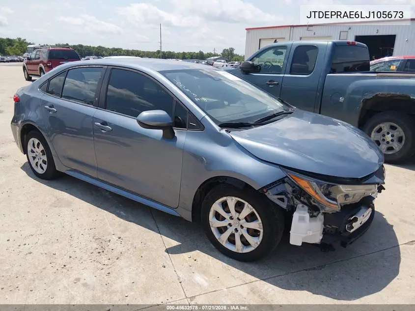 2020 Toyota Corolla Le VIN: JTDEPRAE6LJ105673 Lot: 45632578