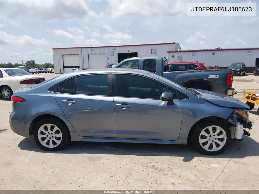 2020 Toyota Corolla Le VIN: JTDEPRAE6LJ105673 Lot: 45632578