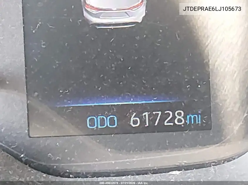 2020 Toyota Corolla Le VIN: JTDEPRAE6LJ105673 Lot: 45632578