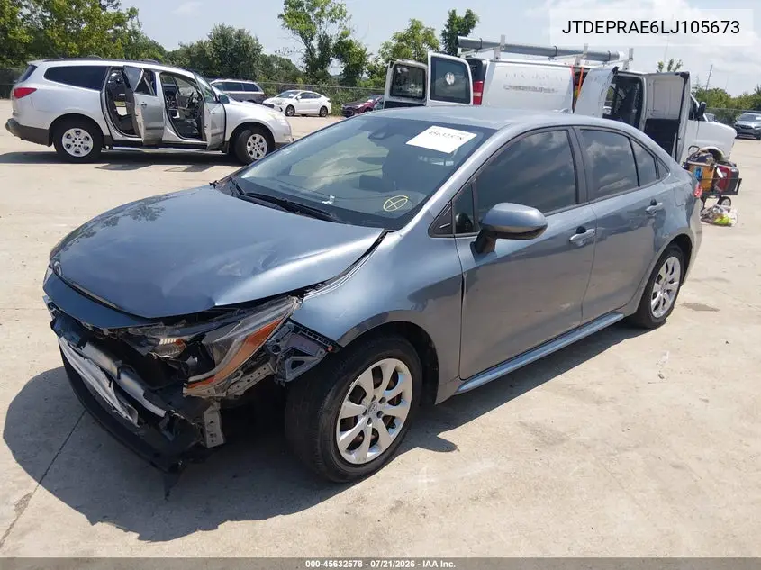 2020 Toyota Corolla Le VIN: JTDEPRAE6LJ105673 Lot: 45632578