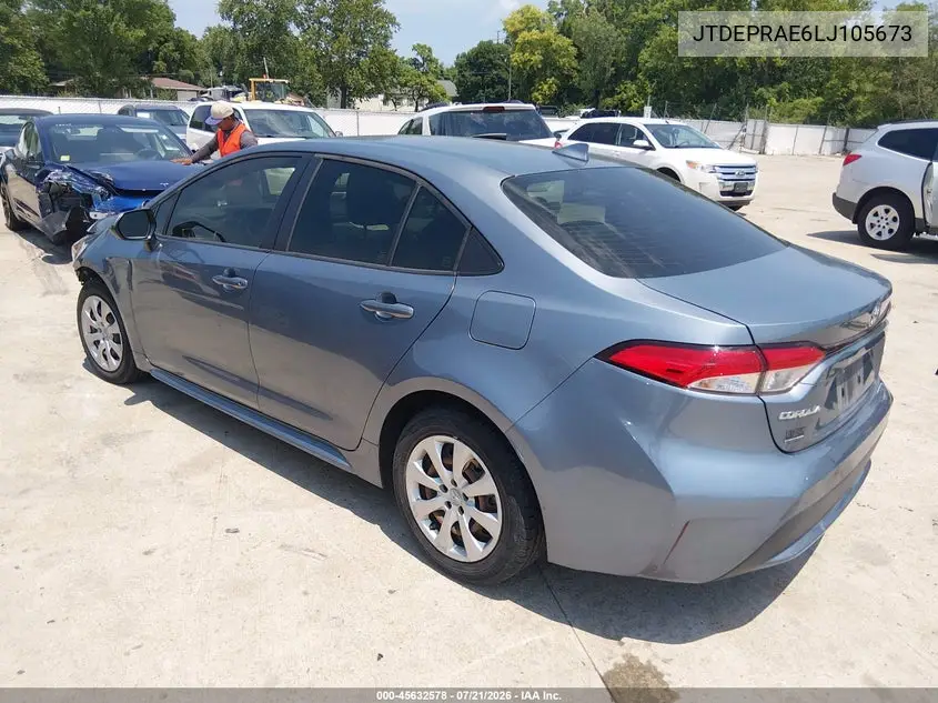 2020 Toyota Corolla Le VIN: JTDEPRAE6LJ105673 Lot: 45632578