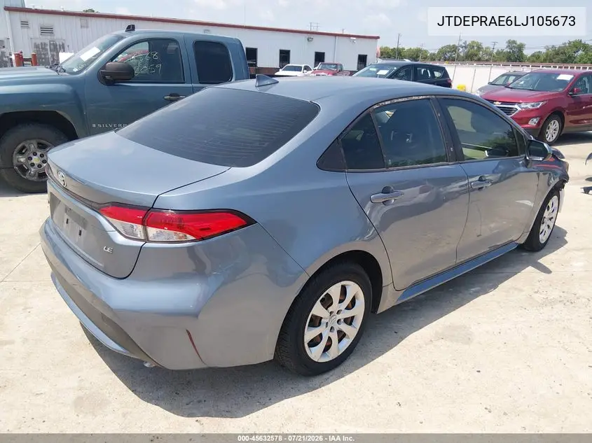 2020 Toyota Corolla Le VIN: JTDEPRAE6LJ105673 Lot: 45632578