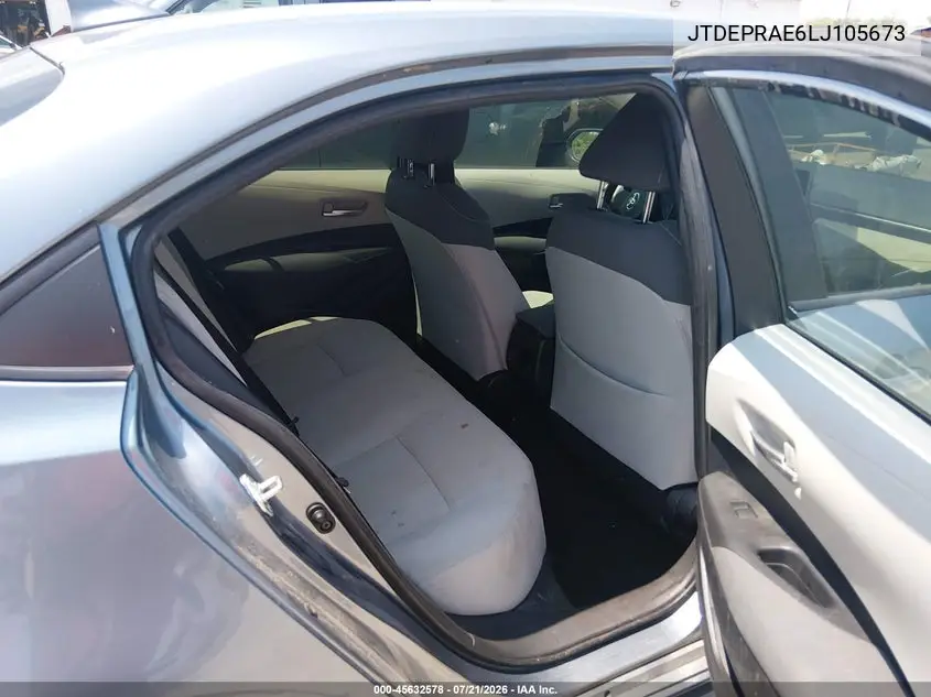 2020 Toyota Corolla Le VIN: JTDEPRAE6LJ105673 Lot: 45632578