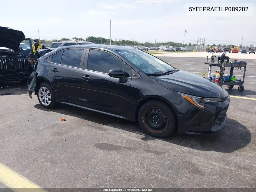 2020 Toyota Corolla Le VIN: 5YFEPRAE1LP089202 Lot: 45646249