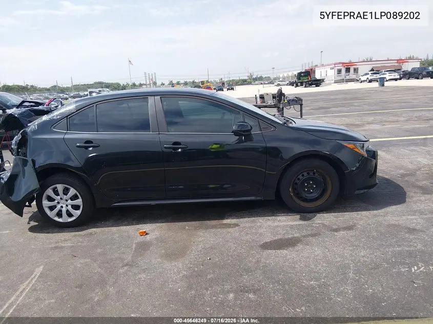 2020 Toyota Corolla Le VIN: 5YFEPRAE1LP089202 Lot: 45646249