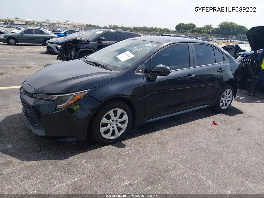 2020 Toyota Corolla Le VIN: 5YFEPRAE1LP089202 Lot: 45646249