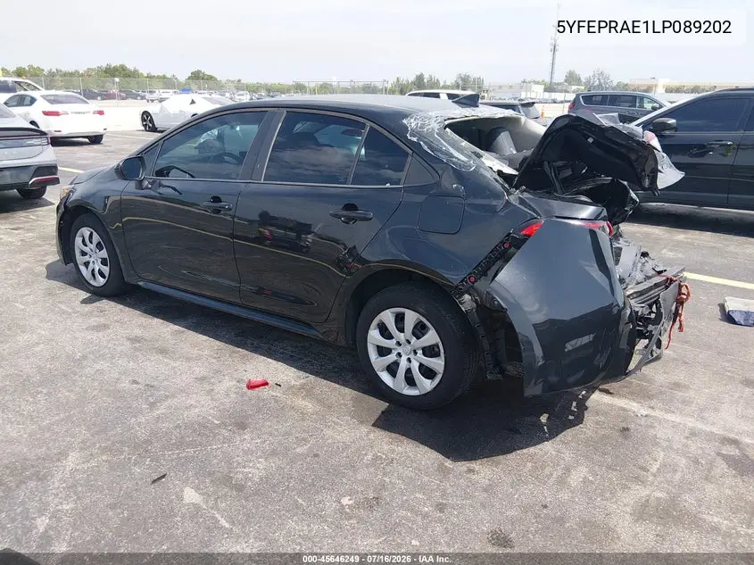 2020 Toyota Corolla Le VIN: 5YFEPRAE1LP089202 Lot: 45646249