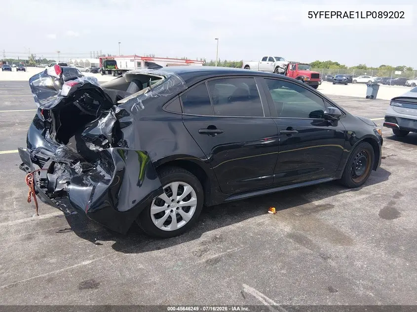 2020 Toyota Corolla Le VIN: 5YFEPRAE1LP089202 Lot: 45646249