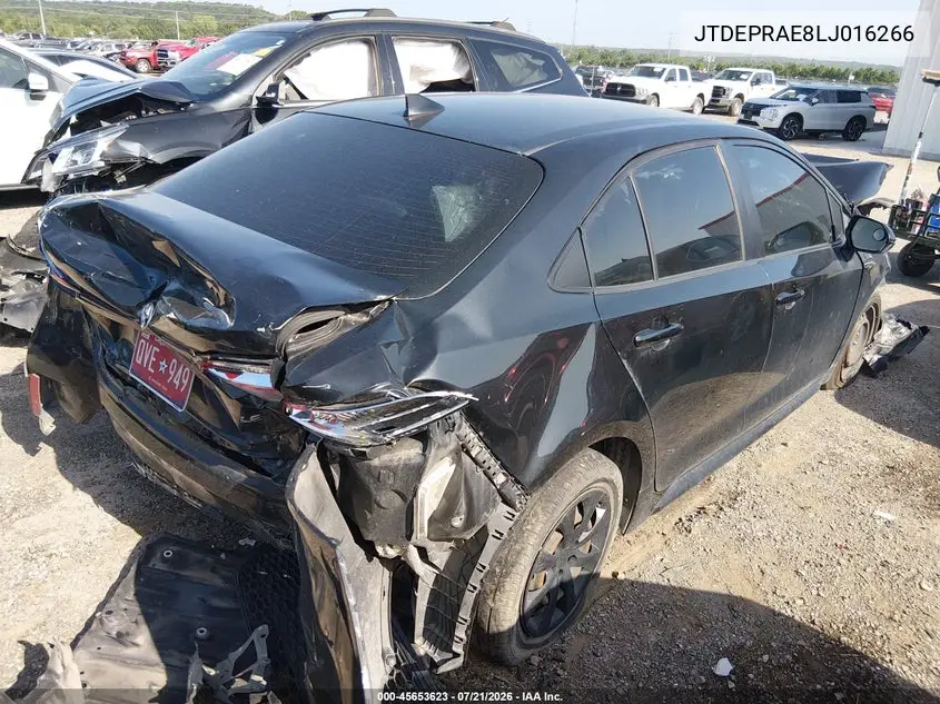 2020 Toyota Corolla Le VIN: JTDEPRAE8LJ016266 Lot: 45653623